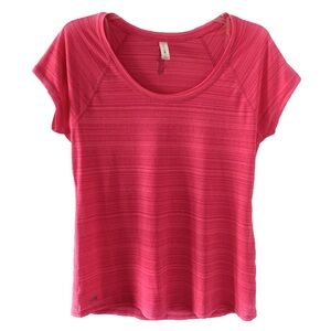 Ideology Pink Scoop Neck Short Sleeve Active Wear Top Sz M
